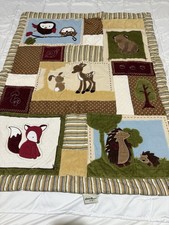 Eddie Bauer Nursery Crib Quilt Forrest Animals Corduroy
