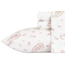 Laura Ashley Queen Cotton Sateen Bed Linen Set 300 Thread Count Paisley Design