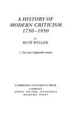 #ad #ad A History of Modern Criticism 1750 to 1950 Paperback René Wellek $16.73