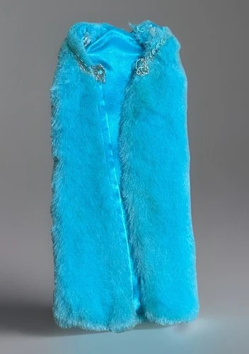 Barbie Francie Twilight Twinkle Turquoise Faux Fur Maxi Vest #3459 Vtg