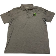 Port Authority Polo Shirt Mens XL Gray Golf Work Uniform Logo