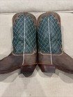 Brown Nocona Boots With Green Quilted Shafts Size 11.5D — photo 4