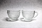 2 Vintage Crystal Clear Industries Glass Lace Embossed 6 oz Coffee, Tea, Punch — photo 1