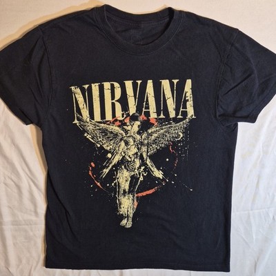 Nirvana In Utero Angel Graphic T Shirt Small Black Band Tee Grunge