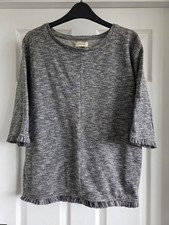 Papaya Grey 3/4 Sleeve Jumper With Tassel Edges Size Small Excellent Condition