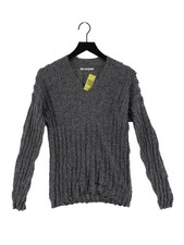 Alexander Wang Women's Jumper L Grey 100% Wool V-Neck Pullover