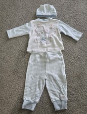 Disney Mickey Mouse Striped 3-Piece Outfit Set 6-9M Long Sleeve Hat Pants