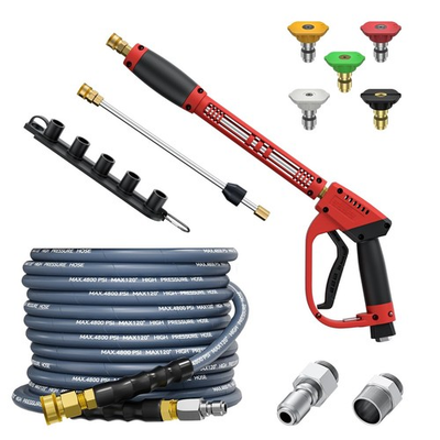 #ad #ad 5000PSI Pressure Washer Gun and Hose Kit 25FT Kink Resistant Steel Braided P... $121.87
