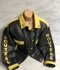 GENUINE VINTAGE  THE ONLY WAY TO RIDE ROUTE 66 LEATHER MOTORCYCLE JACKET SIZE:L