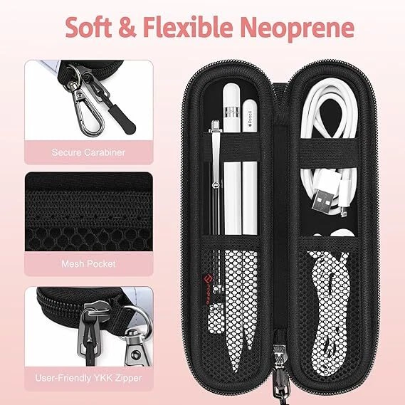 Estuche con soporte para bolígrafo para Apple Pencil Pro/Apple Pencil 1ª/2ª bolsa de transporte con cremallera Foto 2 de 4