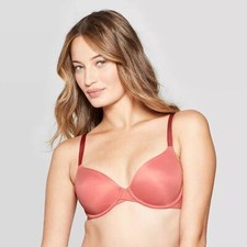 Auden 32DDD Demi Coverage Unlined Bra Underwire Convertible Straps Faded Rose