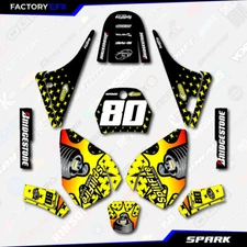 Yellow Spark Racing Graphics Kit fits Yamaha PW80 Decal Sticker PW 80 All Years