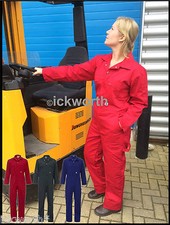 Ladies Zip Front Boilersuit Workwear Boiler Suit Coverall Overall Womens Girls
