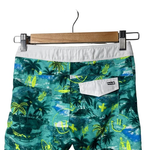 Hurley Tropical Doodle Twist Print Swim Board Shorts Drawstring Boys Size 6 - Picture 6 of 7