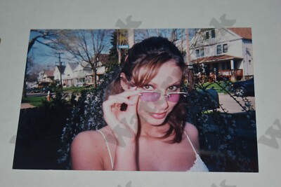  close up cute woman sunglasses Vintage  Photograph  ac 