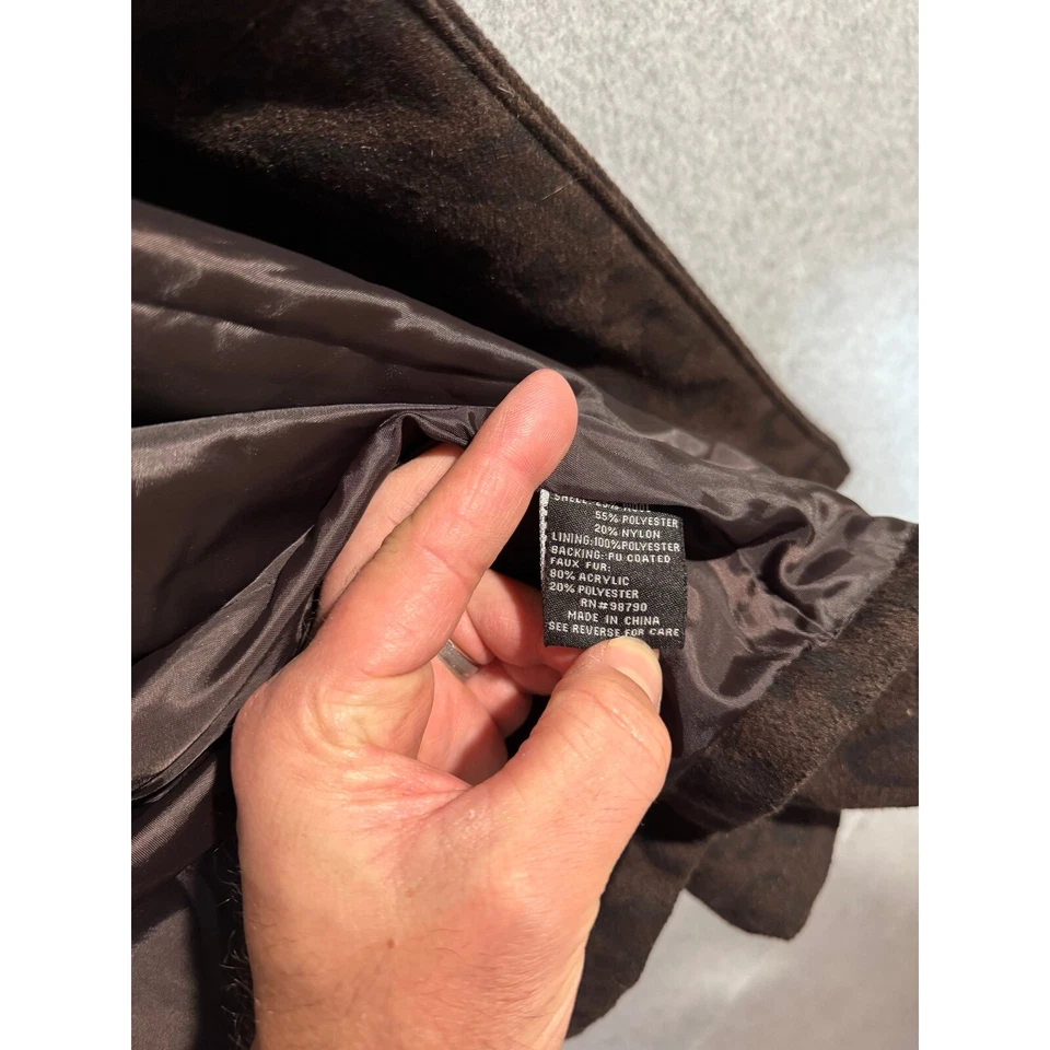 Кукольный домик пальто женщин 2 X леопард печать искусственного меха с капюшоном коричневая куртка - Изображение 3 из 4