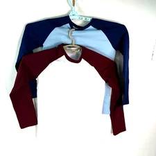 Pack Of 2 Amazon Essentials Womens Blue Red Whit Long Sleeve T Shirt Size LG