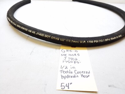 #ad GR5 10 Goodyear Textile Covered Hydraulic Hose 1750 PSI 1 2quot;×54quot; In Length J1402 $13.70