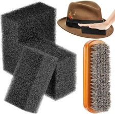 5pieces Felt Hat Cleaning Sponge Felt Hat Brush Felt Hat Cleaner Horse Hair Wood