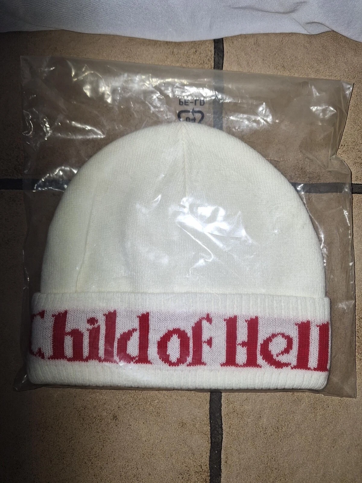 100% Authentic FW15 Supreme Child of Hell white red beanie very rare 2015