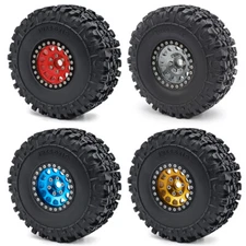 4pcs 1.9" Rock Crawler Tires 114MM & Beadlock Wheel Rim for 1/10 RC Crawler Car