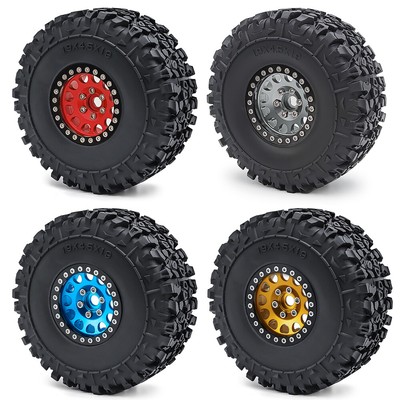 1/10 RC Crawler 2.2 Beadlock Wheels – 4PCS Aluminum Rims For Axial SCX10, TRX4, TRX6, Wraith & D90 Upgrades (Blue)