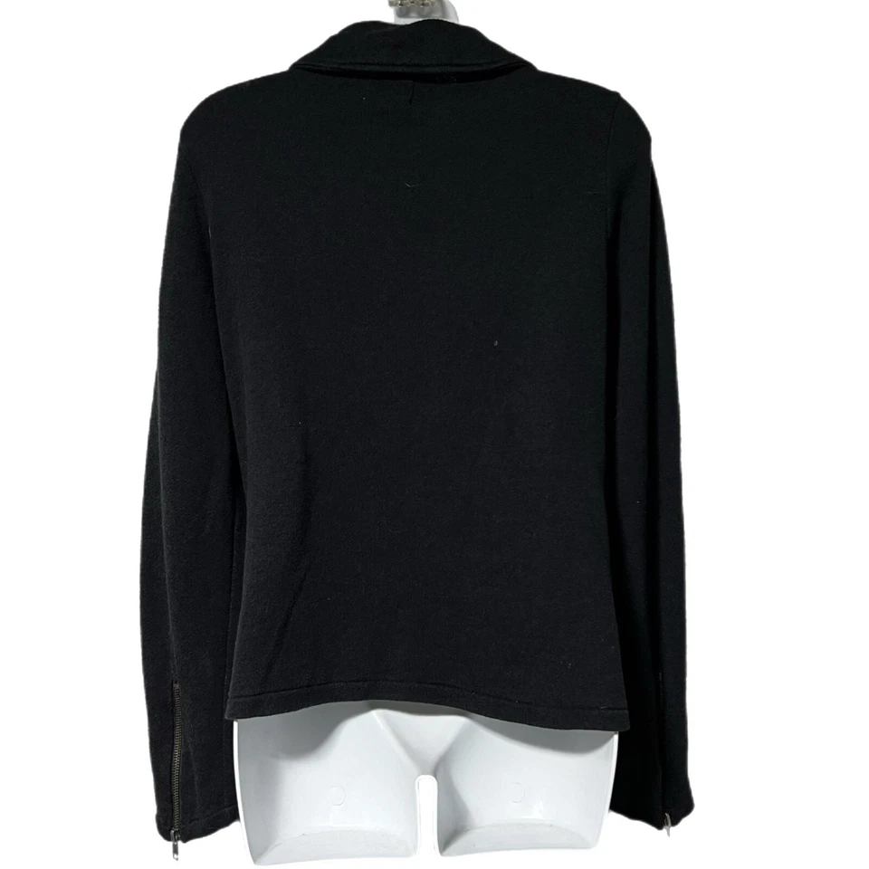 Silence + Noise Negro Cremallera Asimétrica Moto Sudadera Chaqueta Grande Foto 4 de 4