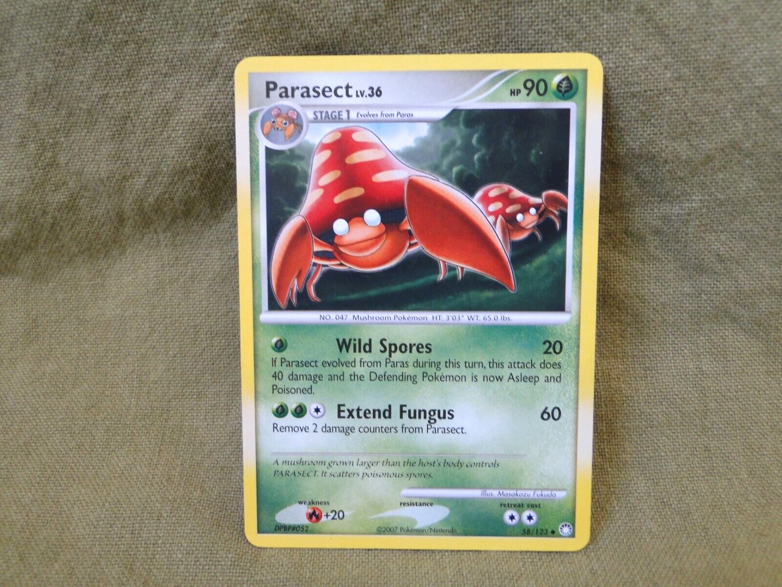 Pokemon Trading Card - Mysterious Treasures: Parasect LV.36 58/123