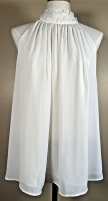 H&M women XXL  sleeveless  white blouse  NWT Dressy  Flowy Trapeze Dressy