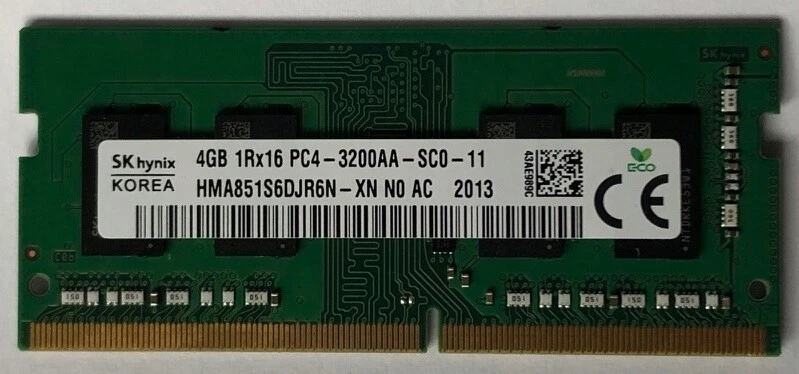SK HYNIX SKHYNIX RAM SO-DDR4 4GB 3200MHZ PC4-25600 HMA851S6DJR6N-XN