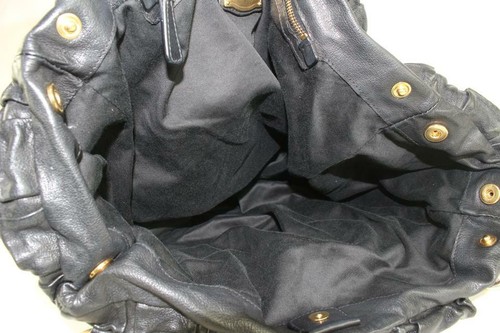  Miu Miu Hobo Bag schwarz Leder gesteppt Rüschen 44miu722 - Bild 4 von 12