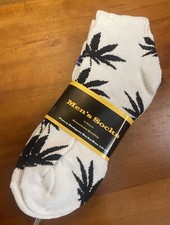 Pot Leaf Ankle Socks Mens Size 10-13 Marijuana Theme 3 Pair