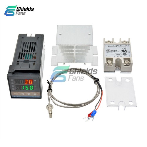 REX-C100 Digital PID Temperaturregler Eingestellt+K Thermoelement+SSR 40DA Relay - Picture 5 of 62