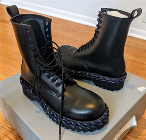 balenciaga leather combat boots