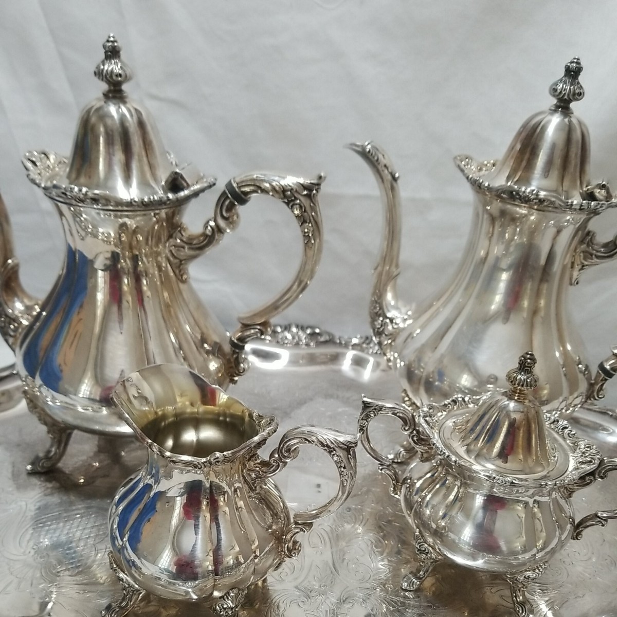 Wallace Silver Plate Coffee,Tea Set 5 Piece Large 28½