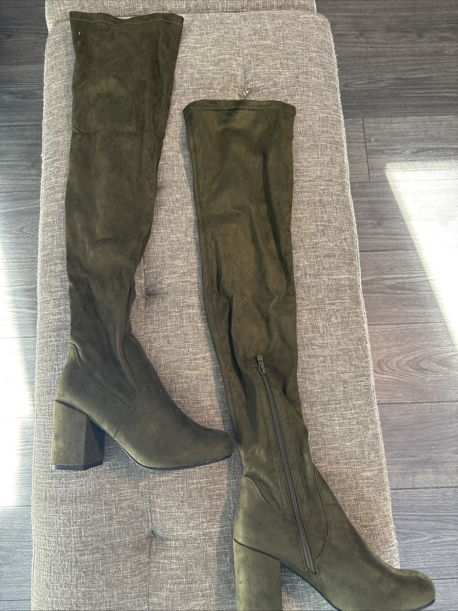 Women's Thigh High boots size 1/2Color Green With “ Heel