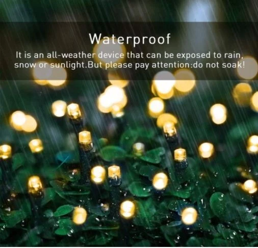 Cadena de luces LED solares 72 pies blanco cálido 8 modos encendido/apagado automático decoraciones navideñas Foto 2 de 4