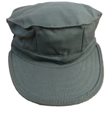 VIETNAM ERA USN UTILITY CAP OLIVE GREEN SATEEN (1980's REPRO MADE IN USA)