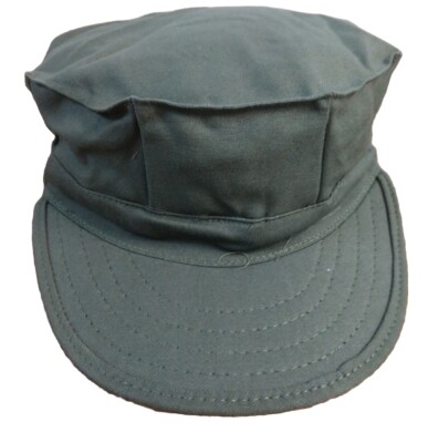 VIETNAM ERA USN UTILITY CAP OLIVE GREEN SATEEN (1980's REPRO MADE IN USA)