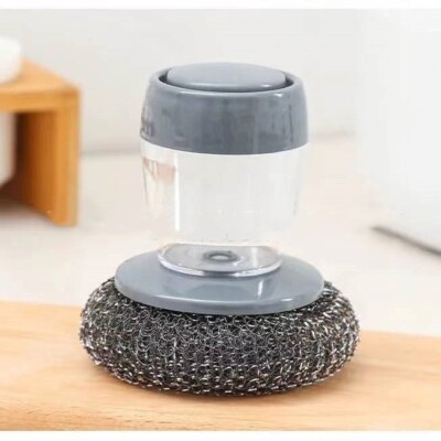 Kitchen Soap Dispensing Palm Brush Cleaner Push-type Brush Kitchen Detergent Too