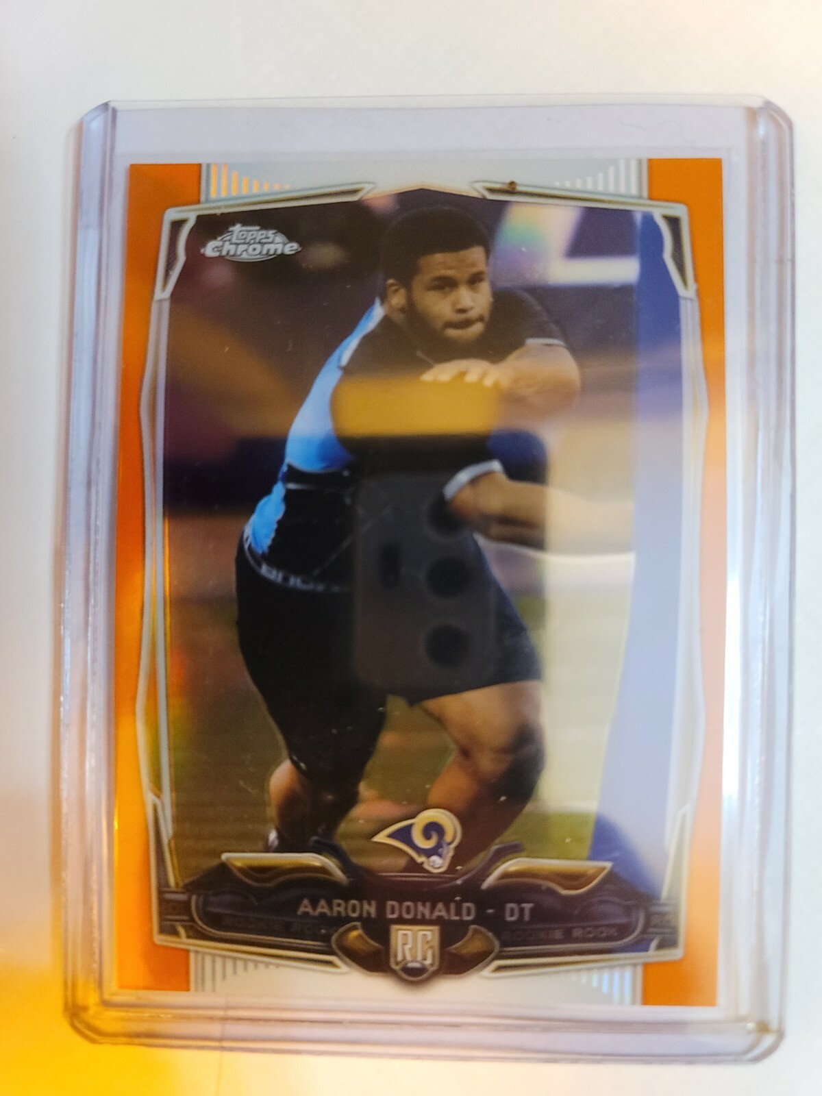 Aaron Donald 2014 Topps Chrome Orange Refractor Rookie Card Los Angeles Rams RC