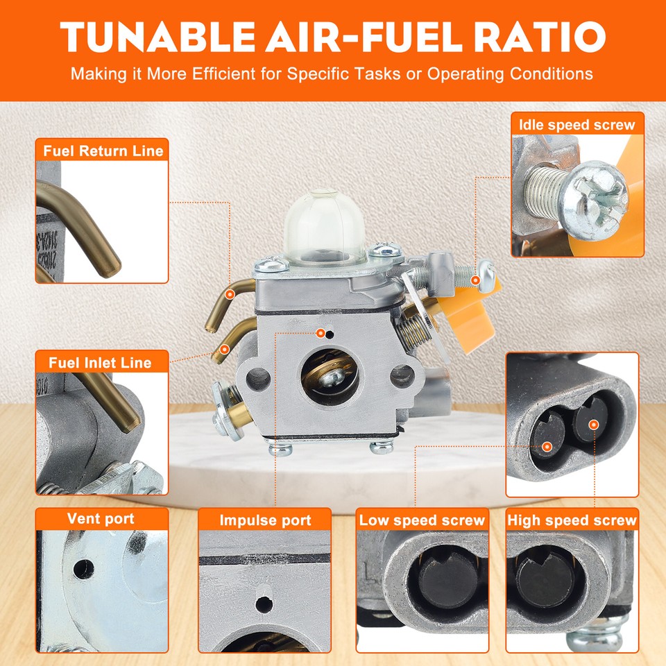 Ferilter CS26 Carburateur Pour Ryobi CS26 CS30 SS26 SS30 SS30 Homelite 26cc 30cc 25cc Moteur RY30220 RY30160 RY30522 Weed Eater 308054043 308054077 308054013 Carburateur Pour Home. Pièces De