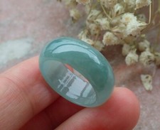 Certified Icy Green Burma Natural A JADE Jadeite Circle RING USA. 6.5    591847
