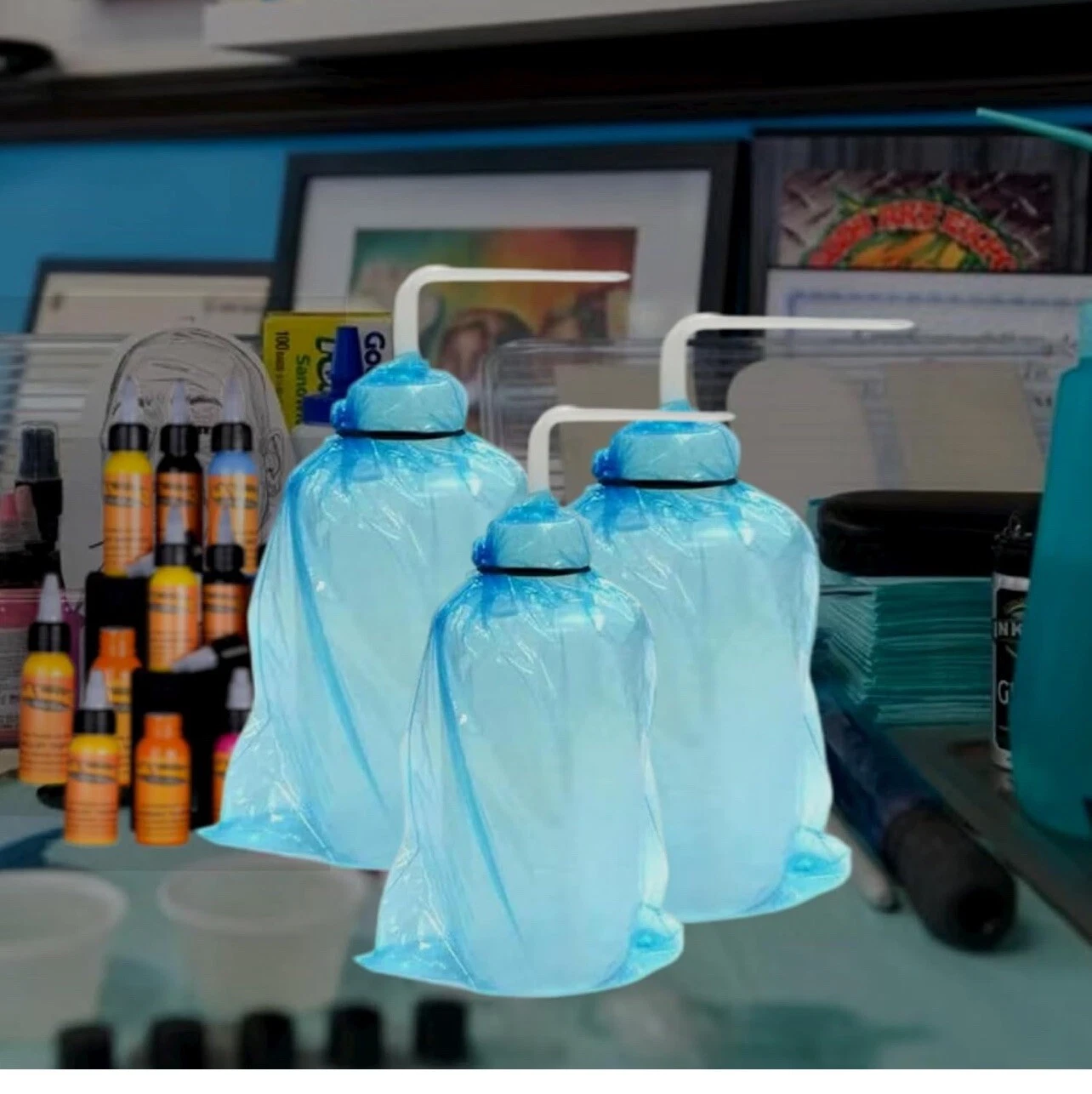 EMALLA Tattoo Wash Bottle Bags Covers Sleeves 250 pcs ~ New Sealed image 2