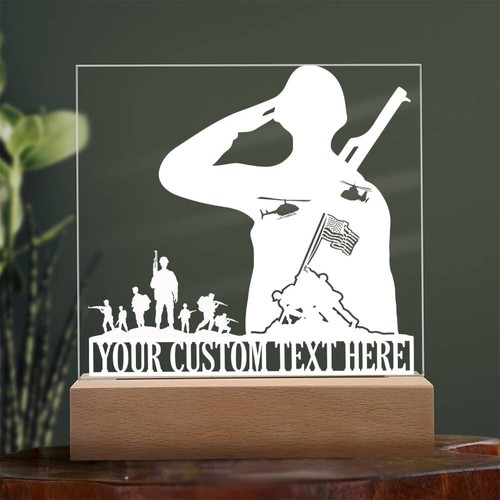 Personalized Army Soldiers Name Sign Acrylic Sign. Custom Veteran Plaque Gift - Picture 7 of 10