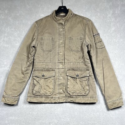 Mavi Jeans Trucker Jacket Mens Size Small Khaki Tan Canvas Made In Turkey