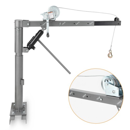 Folding Hydraulic Pickup Truck Crane 360° Engine Bed Hoist with Winch 1000 LBS - Picture 4 of 10
