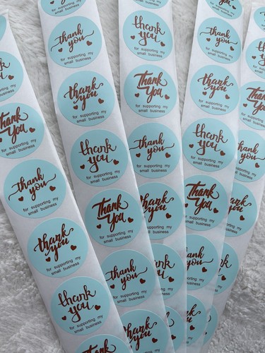 500 thank you for supporting my small business Stickers Count Size 1.5” - Picture 4 of 4