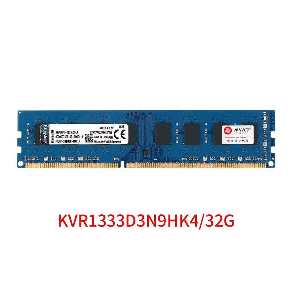 Kingston 32GB Kit 4x 8GB DDR3 1333MHz PC3-10600U 240Pin Desktop PC Memory SDRAM - Image 4 of 4