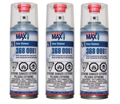 #ad 3 CANS USC SPRAYMAX 2K GLAMOUR HIGH GLOSS CLEAR COAT SPRAY MAX 3680061 AEROSOL $64.67